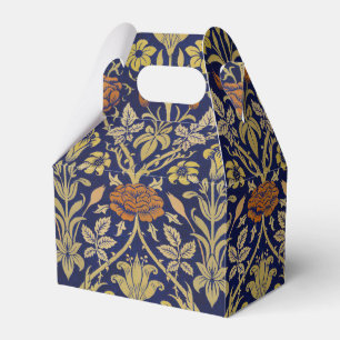Morris Blue Background Rose & Lily Blume Muster Geschenkschachtel