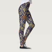 Morris Blue Background Rose & Lily Blume Muster Leggings (Rechts)