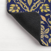 Morris Blue Background Rose & Lily Blume Muster Mousepad (Ecke)