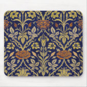 Morris Blue Background Rose & Lily Blume Muster Mousepad (Vorne)