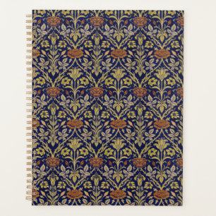 Morris Blue Background Rose & Lily Blume Muster Planer