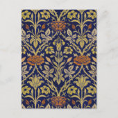 Morris Blue Background Rose & Lily Blume Muster Postkarte (Vorderseite)