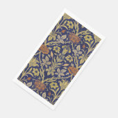 Morris Blue Background Rose & Lily Blume Muster Serviette (Ecke)