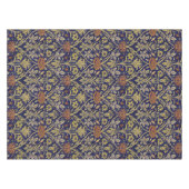 Morris Blue Background Rose & Lily Blume Muster Tischdecke (Vorderseite (Horizontal))