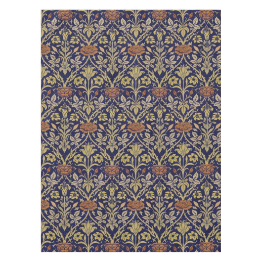 Morris Blue Background Rose & Lily Blume Muster Tischdecke (Vorderseite)