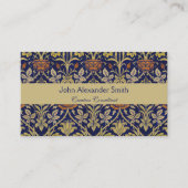 Morris Blue Background Rose & Lily Blume Muster Visitenkarte (Vorderseite)