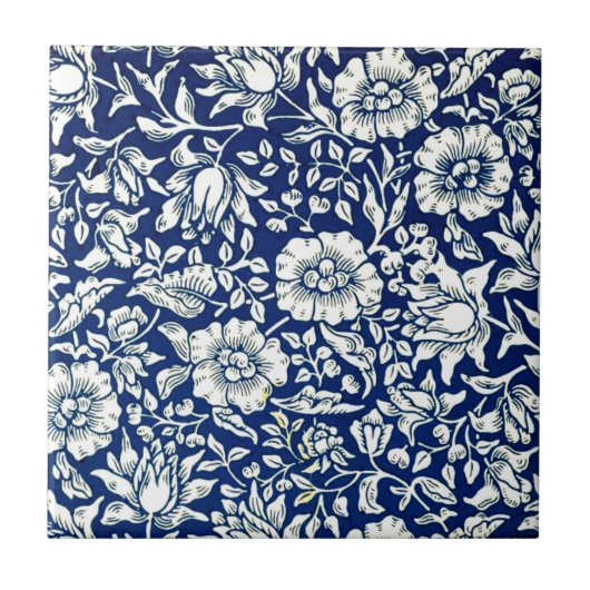 Morris - Blue Mallow Keramik Tile Fliese (Vorderseite)