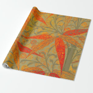 Morris & Co. Bambus-Muster Godwin Orange und Salbe Geschenkpapier