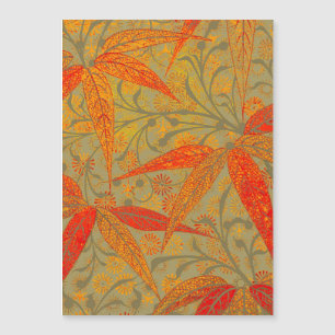 Morris & Co. Bambus-Muster Godwin Orange und Salbe Magnetkarte