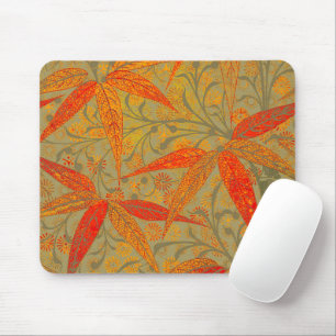 Morris & Co. Bambus-Muster Godwin Orange und Salbe Mousepad