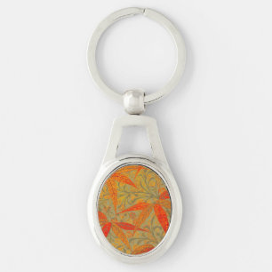 Morris & Co. Bambus-Muster Godwin Orange und Salbe Schlüsselanhänger