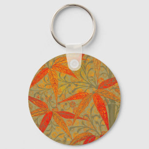 Morris & Co. Bambus-Muster Godwin Orange und Salbe Schlüsselanhänger