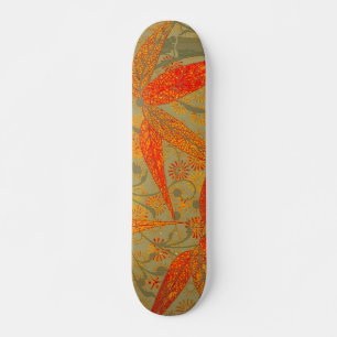 Morris & Co. Bambus-Muster Godwin Orange und Salbe Skateboard