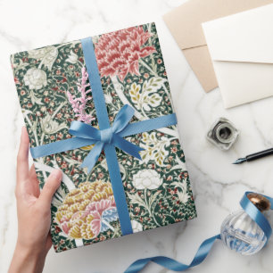 Morris Cray Vintag Blossom Blumendesign Green Geschenkpapier