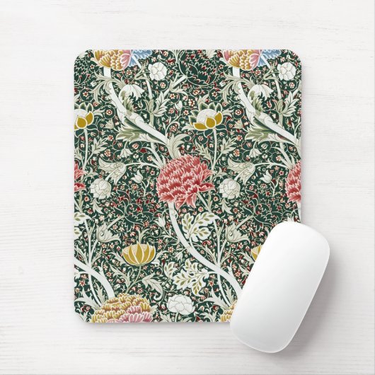 Morris Cray Vintag Blossom Blumendesign Green Mousepad (Mit Mouse)