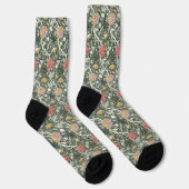 Morris Cray Vintag Blossom Blumendesign Green Socken (Rechts)