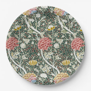 Morris Cray Vintage Blossom Florales Design Grün Pappteller
