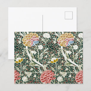 Morris Cray Vintage Blossom Florales Design Grün Postkarte