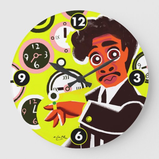 Morris Day and The Time Numbered Clock Große Wanduhr (Vorderseite)