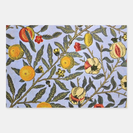 Morris: Drei Muster: Blauer Marmor, Obst, Daisy Geschenkpapier Set (Vorderseite 2)