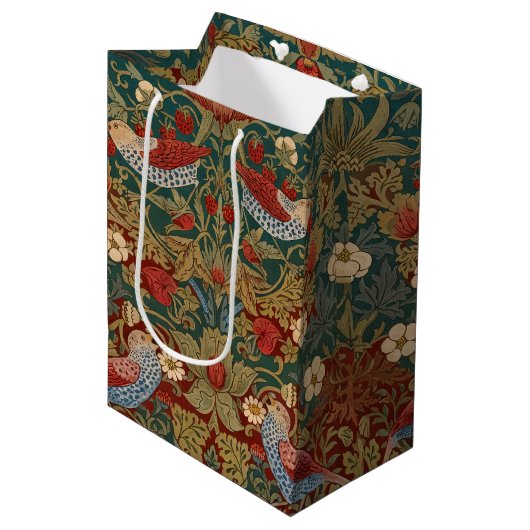Morris - Erdbeer-Dieb  #2 Blumenmuster  Mittlere Geschenktüte (Vorderseite Schrägansicht)