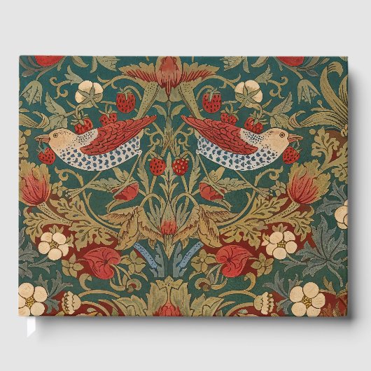 Morris - Erdbeerdieb #2 Blumenmuster Gästebuch (Vorderseite)