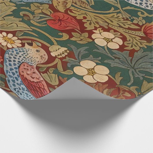 Morris - Erdbeerdieb #2 Blumenmuster Geschenkpapier (Ecke)