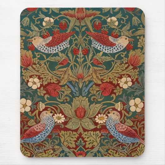 Morris - Erdbeerdieb #2 Blumenmuster Mousepad (Vorne)