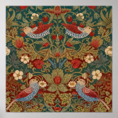 Morris - Erdbeerdieb #2 Blumenmuster Poster (Vorne)