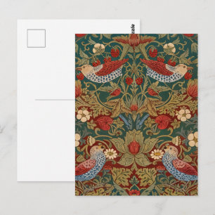 Morris - Erdbeerdieb #2 Blumenmuster Postkarte