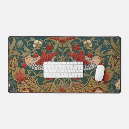 Morris - Erdbeerdieb #2 Blumenmuster Schreibtischunterlage (Tastatur & Maus)