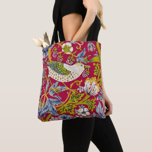Morris Erdbeerdieb Himbeerrot-Limonengrün-Blumenmu Tasche