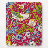 Morris Erdbeerdieb Himbeerrot-Limonengrün Floral Mousepad (Vorne)