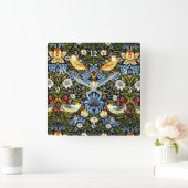 Morris - Erdbeerdieb, Quadratische Wanduhr (Zuhause)