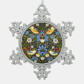 Morris - Erdbeerdieb Schneeflocken Zinn-Ornament (Vorderseite)