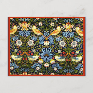 Morris - Erdbeerdieb, Vintages Muster Postkarte