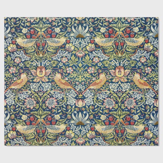 Morris - Erdbeeren-Dieb-Muster für Vögel und Blume Geschenkpapier (Flach)