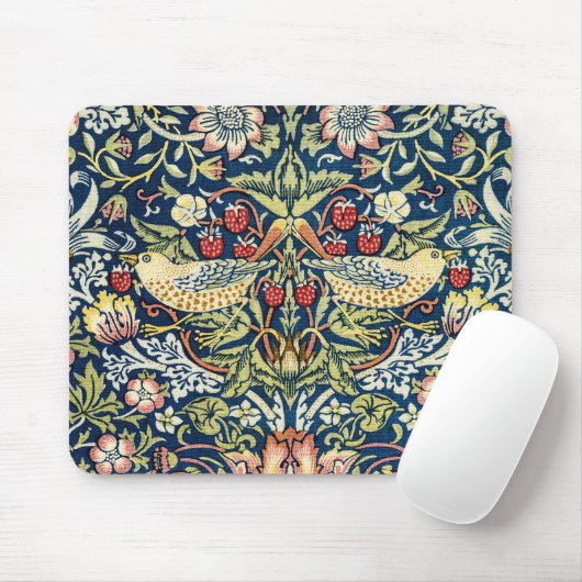 Morris - Erdbeeren-Dieb-Muster für Vögel und Blume Mousepad (Mit Mouse)
