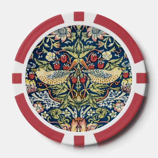 Morris - Erdbeeren-Dieb-Muster für Vögel und Blume Pokerchips (Vorderseite)