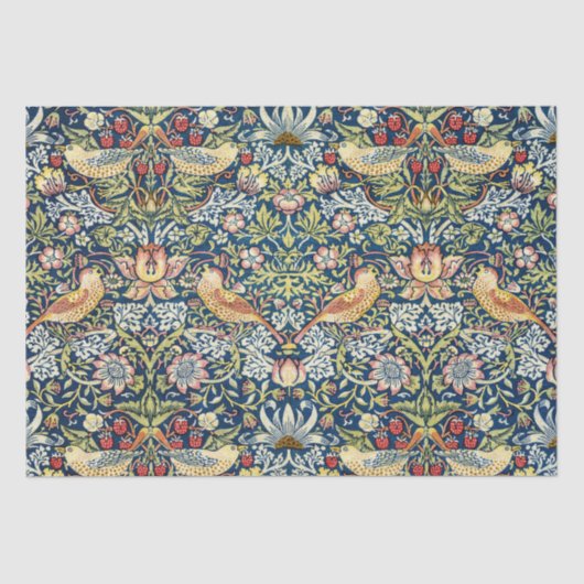 Morris - Erdbeeren-Dieb-Muster für Vögel und Blume Seidenpapier (Vorderseite)