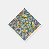Morris - Erdbeeren-Dieb-Muster für Vögel und Blume Serviette (Ecke)