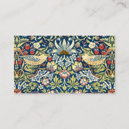 Morris - Erdbeeren-Dieb-Muster für Vögel und Blume Visitenkarte (Rückseite)