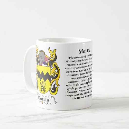 Morris Familien-Wappen Tasse (Vorderseite Links)