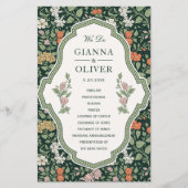 Morris Floral Garden Hochzeitsprogramm (Vorderseite)