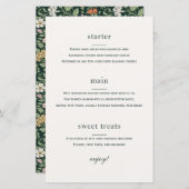 Morris Floral Garden Wedding Menu Card (Vorne/Hinten)