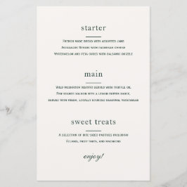 Morris Floral Garden Wedding Menu Card
