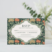 Morris Floral Garden Wedding RSVP Card Einladung (Stehend Vorderseite)