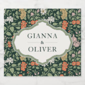 Morris Floral Garden Wedding Schaumweinetikett (Einzelnes Label)