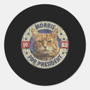 Morris für den Präsidenten Vintag 1988 Cat Lover Runder Aufkleber