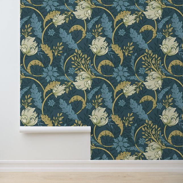 Morris Garden Blue & Ivory Tapete (Anwendung)